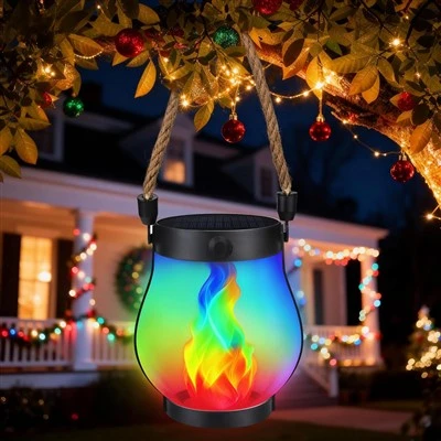 Fiamma solare a LED natalizia per decorazioni da giardino